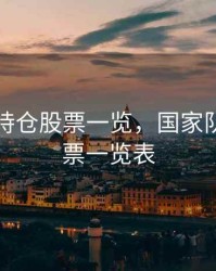 国家队持仓股票一览，国家队持仓股票一览表