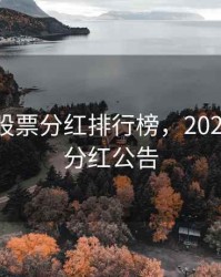 2020年股票分红排行榜，2020年股票分红公告