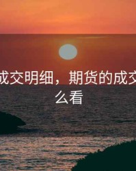 期货的成交明细，期货的成交明细怎么看