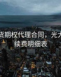 光大期货期权代理合同，光大期货手续费明细表