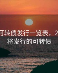 2020年可转债发行一览表，2020年即将发行的可转债