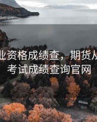 期货从业资格成绩查，期货从业资格考试成绩查询官网