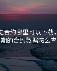 期货历史合约哪里可以下载，期货往期的合约数据怎么查