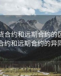 试述期货合约和远期合约的区别，期货合约和远期合约的异同点