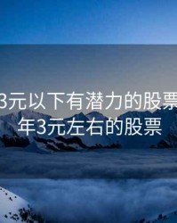 2020年3元以下有潜力的股票，2021年3元左右的股票