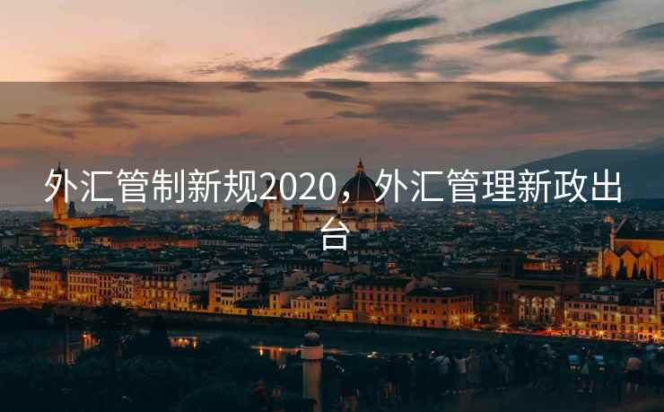 外汇管制新规2020，外汇管理新政出台