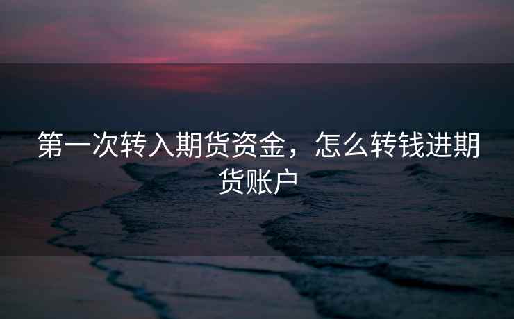 第一次转入期货资金，怎么转钱进期货账户