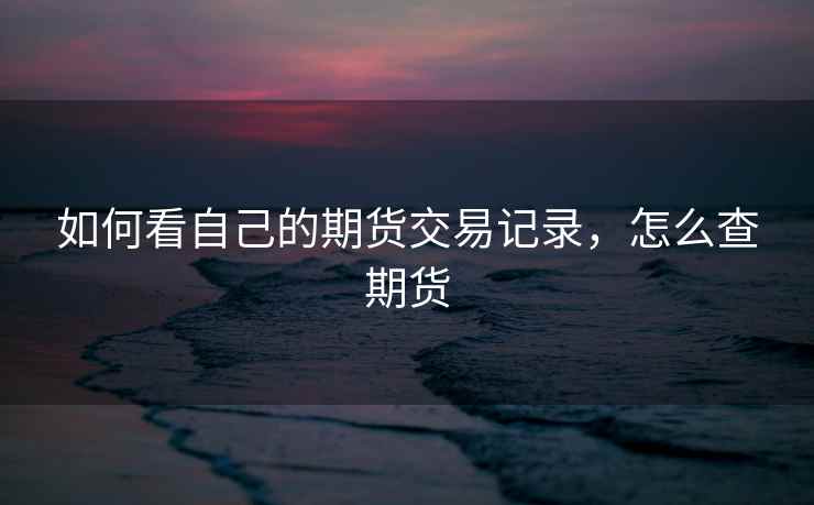 如何看自己的期货交易记录，怎么查期货