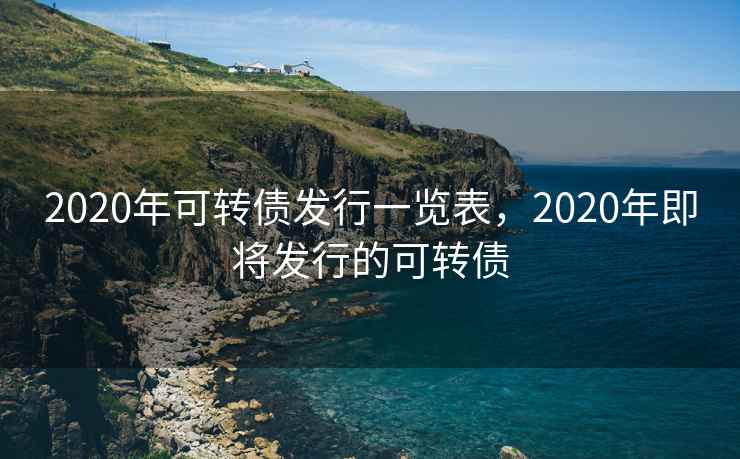 2020年可转债发行一览表，2020年即将发行的可转债