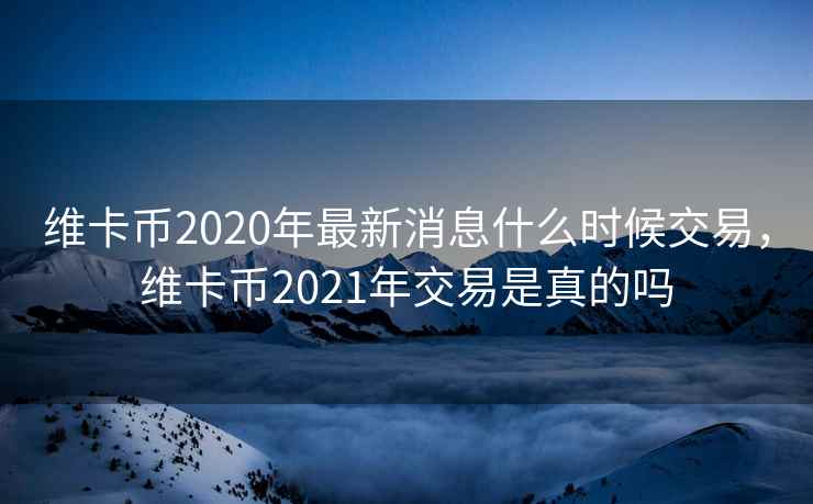 维卡币2020年最新消息什么时候交易，维卡币2021年交易是真的吗