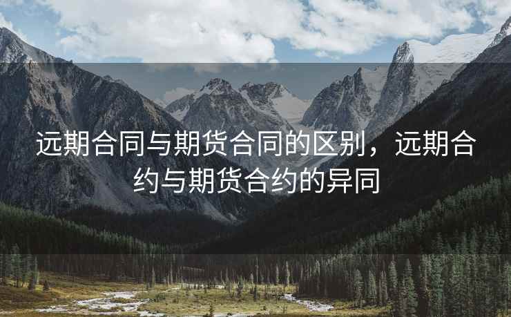 远期合同与期货合同的区别，远期合约与期货合约的异同