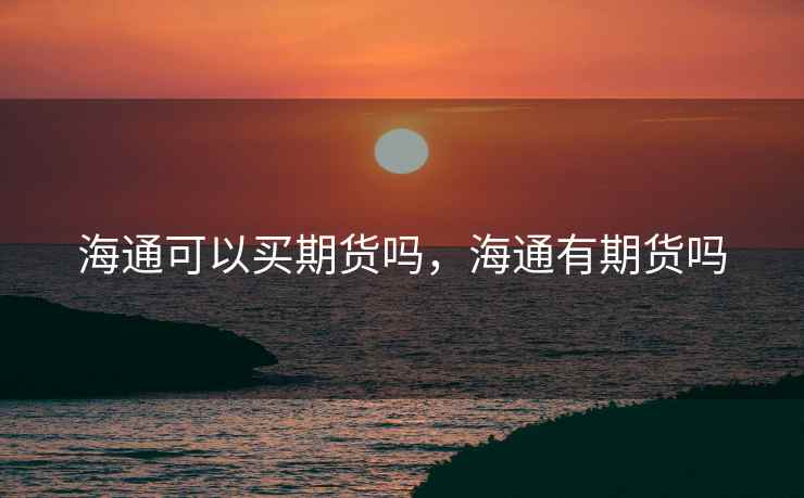 海通可以买期货吗,海通有期货吗 海通可以买期货吗,海通有期货吗